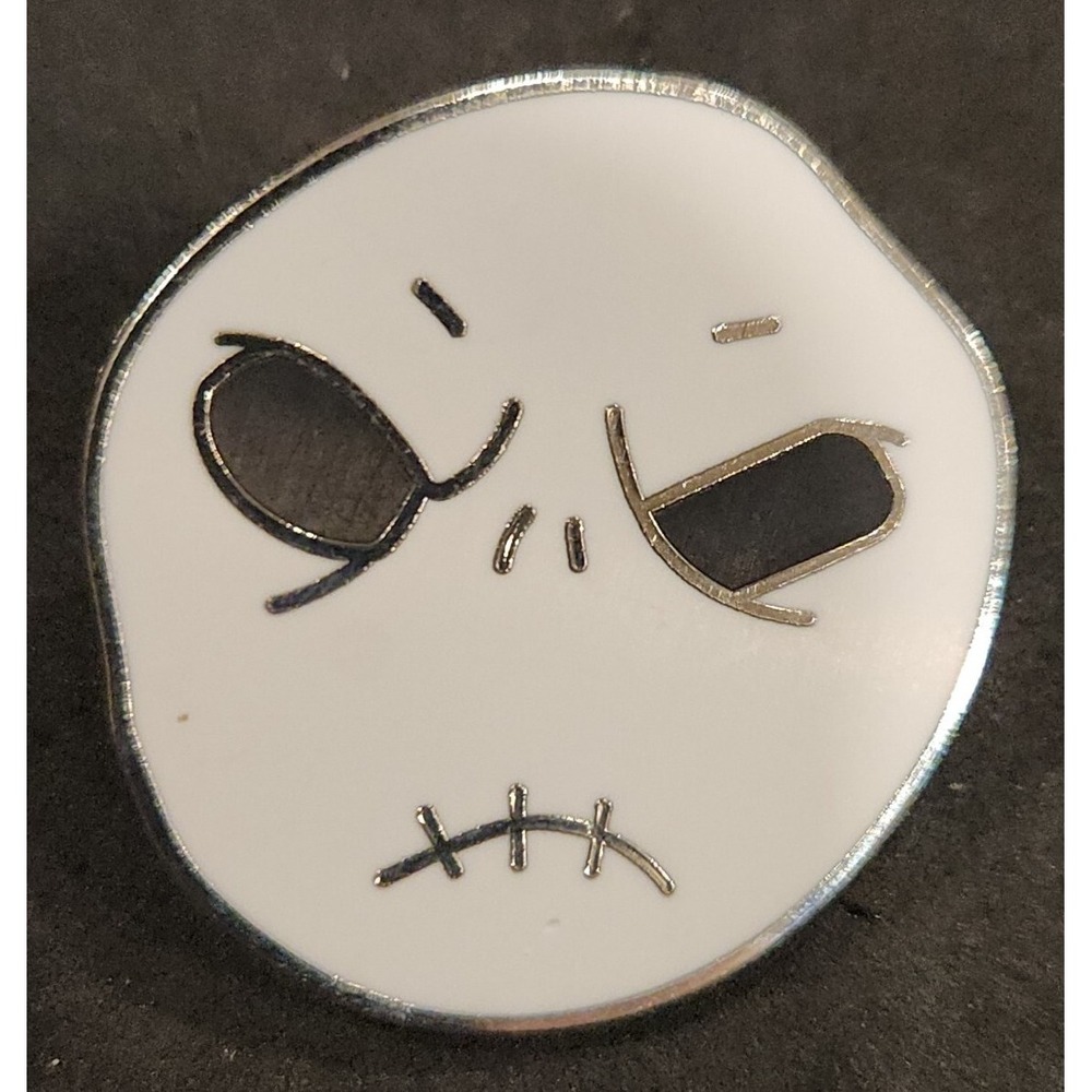Disney Parks Nightmare Before Christmas Jack Skellington Enamel Pin White Silver